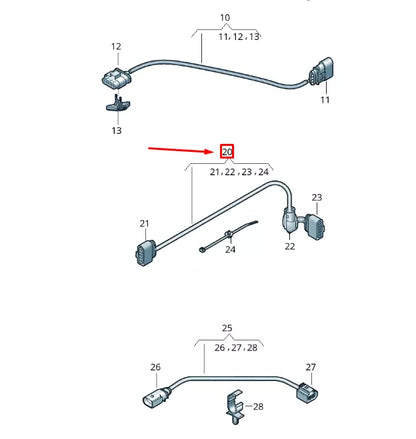 NEW VW T-ROC A11 EXHAUST FLAP ADAPTER CABLE LOOM 5Q0971068L