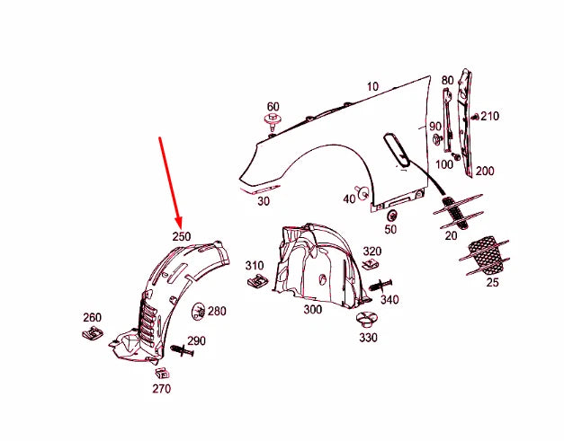 NEW MERCEDES-BENZ SL R231 FRONT LEFT WHEEL HOUSE COVERING A2316900300 ORIGINAL