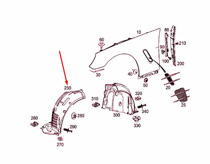 NEW MERCEDES-BENZ SL R231 FRONT LEFT WHEEL HOUSE COVERING A2316900300 ORIGINAL