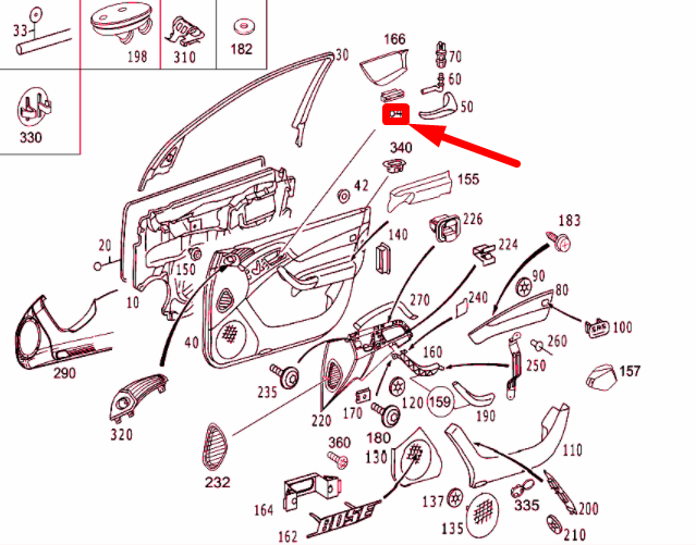 NEW MERCEDES-BENZ S W220 FRONT LEFT DOOR PANEL LAMP A2208200321 ORIGINAL