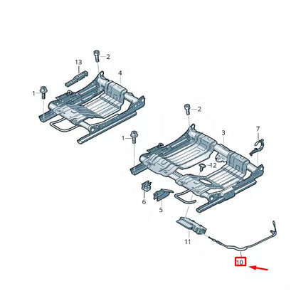 NEW VW TOUAREG 7P MK2 REAR SEAT FRAME LEFT BOWDEN CABLE 7P6885343B