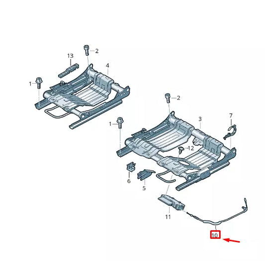NEW VW TOUAREG 7P MK2 REAR SEAT FRAME LEFT BOWDEN CABLE 7P6885343B