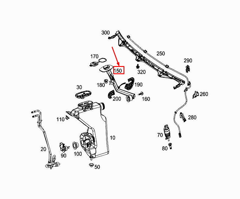 NEW MERCEDES-BENZ GLC X253 WASHER RESERVOIR FILLER NECK A2138600064 ORIGINAL
