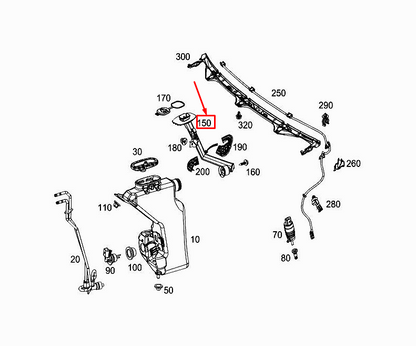 NEW MERCEDES-BENZ GLC X253 WASHER RESERVOIR FILLER NECK A2138600064 ORIGINAL
