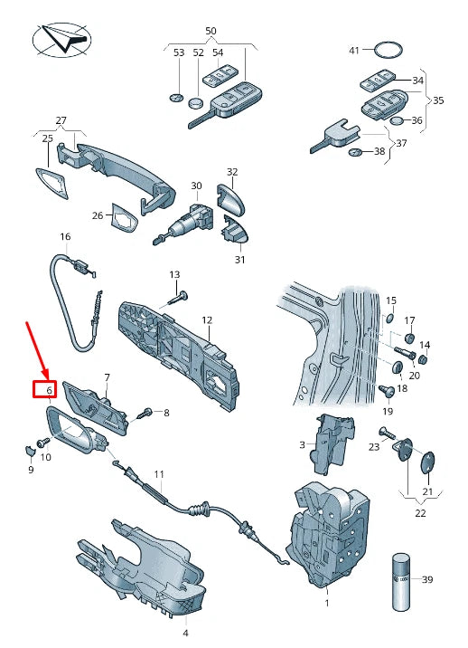 NEW VW SHARAN 7N FRONT LEFT INNER OPENING HANDLE LHD 7N1837113DUBN