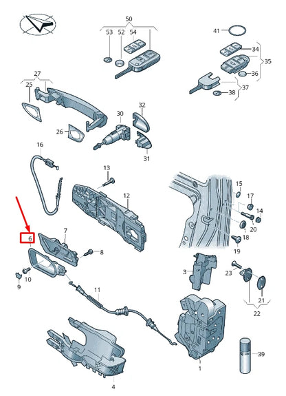 NEW VW SHARAN 7N FRONT LEFT INNER OPENING HANDLE LHD 7N1837113DUBN