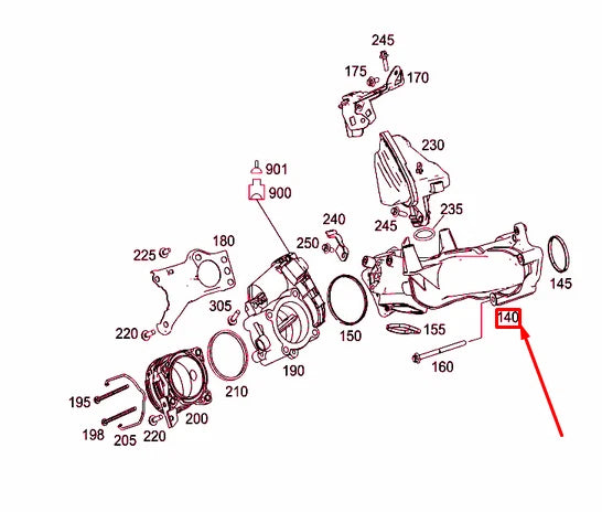 NEW MB GL X166 INTAKE MANIFOLD CHARGE AIR CROSS PIPE A6420901637 ORIGINAL