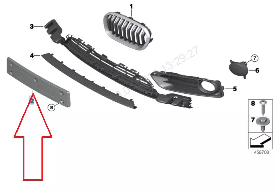 NEW BMW 1 F20 FRONT BUMPER LICENSE PLATE HOLDER 51137383756 7383756 2015