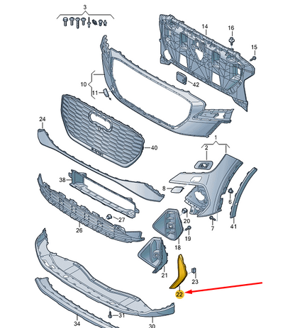 NEW AUDI Q4 E-TRON FRONT BUMPER RIGHT STRIP 89A807968TB2 ORIGINAL
