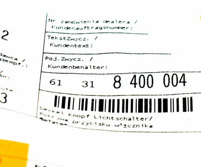 NEW BMW Z3 E36 LIGHT SWITCH KNOB COVER 61318400004 ORIGINAL