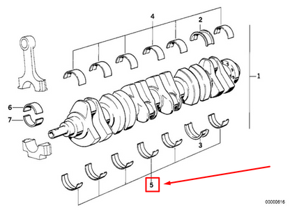 new bmw z4 coupe e86 crankshaft bearing shell 11211717528 1717528 original