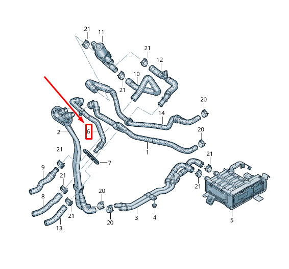 new audi a8 4n coolant hose with quick release coupling 4n1819456a original