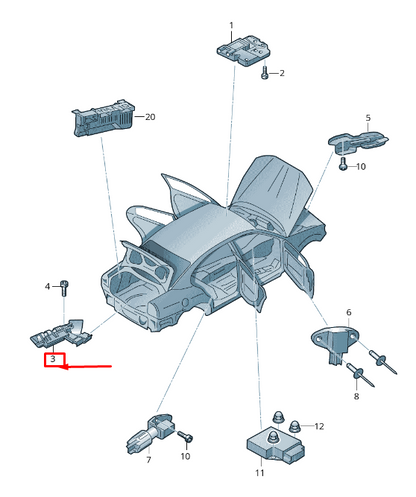 new skoda superb mk2 3t opening boot lid control unit 3t0959121a original