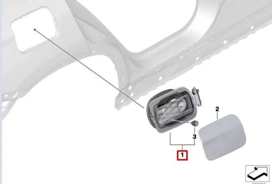 NEW BMW X3 G01 M F97 FUEL TANK FLAP COVER POT 51177405751 ORIGINAL