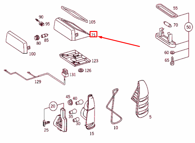 NEW MERCEDES-BENZ C W202 REAR ADDITIONAL STOP LAMP A20282007568F30 ORIGINAL