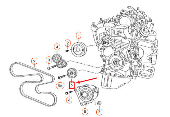 new audi a1 8x v-ribbed belt idler pulley with bolt 1j0145276b original