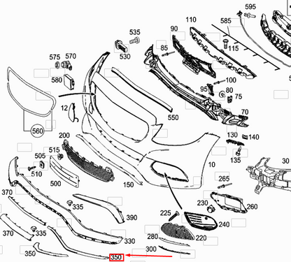 NEW MERCEDES-BENZ C W205 FRONT BUMPER RIGHT MOLDING A2058859002 ORIGINAL