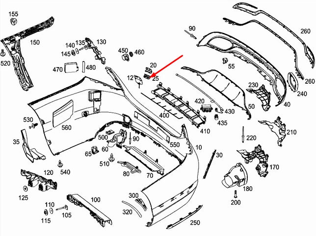 NEW MB C-CLASS W205 REAR BUMPER DIFFUSER TOW HOOK COVER A2058850824 2016