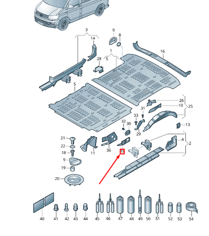 NEW VW TRANSPORTER VI T6 RIGHT LOWER C-PILLAR REINFORCEMENT 7H1803894 ORIGINAL