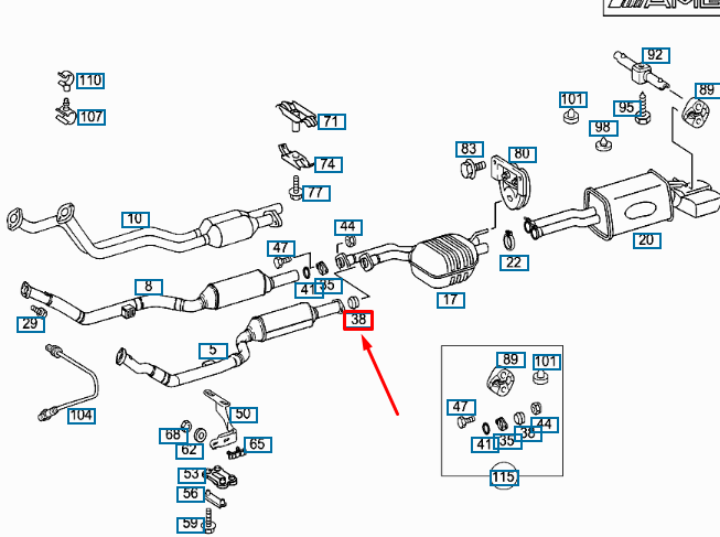 NEW MERCEDES-BENZ S W140 EXHAUST SYSTEM SEALING RING A2024920181 ORIGINAL