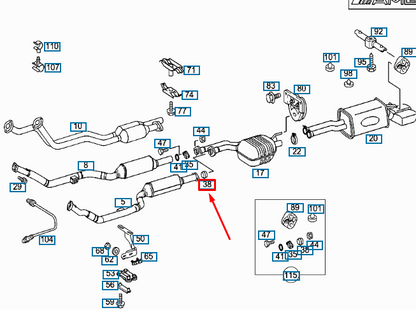 NEW MERCEDES-BENZ S W140 EXHAUST SYSTEM SEALING RING A2024920181 ORIGINAL