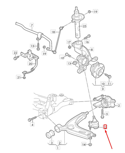 NEW VW ATLAS CROSS SPORT CA1 FRONT LEFT SUSPENSION GUIDE JOINT 3QF407365