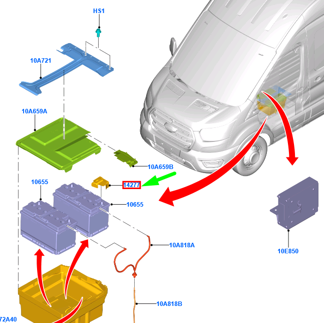 new ford transit mk4 battery terminal cover 2337454 kk2v-14277-aa original