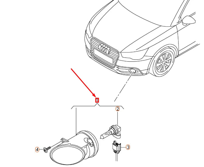 NEW AUDI A1 8X FRONT RIGHT HALOGEN FOG LIGHT 8T0941700E