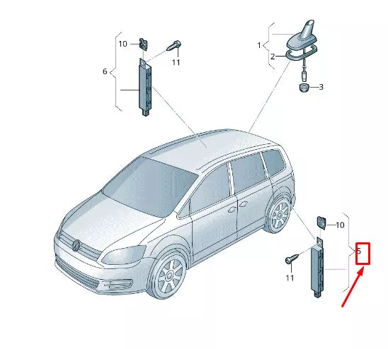NEW VW SHARAN 7N LEFT ANTENNA AMPLIFIER 7N0035552N