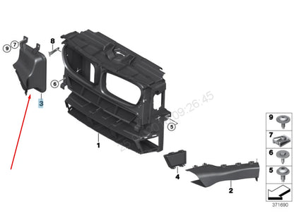 NEW BMW X3 F25 OIL COOLER RIGHT AIR DUCT M 51748057278 8057278 2015 ORIGINAL