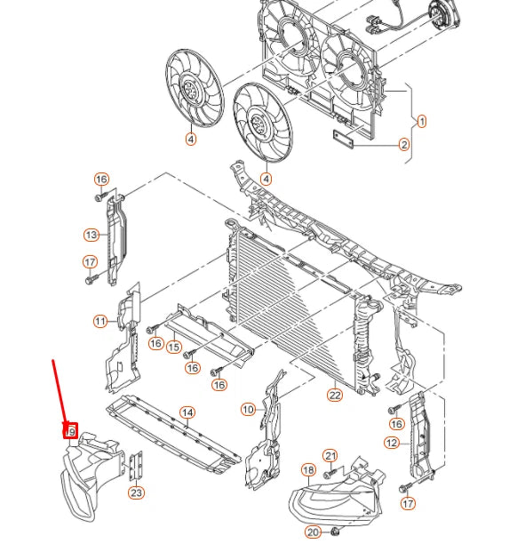 NEW AUDI RS6 AVANT QUATTRO C7 RADIATOR RIGHT AIR GUIDE 4G0121674B ORIGINAL