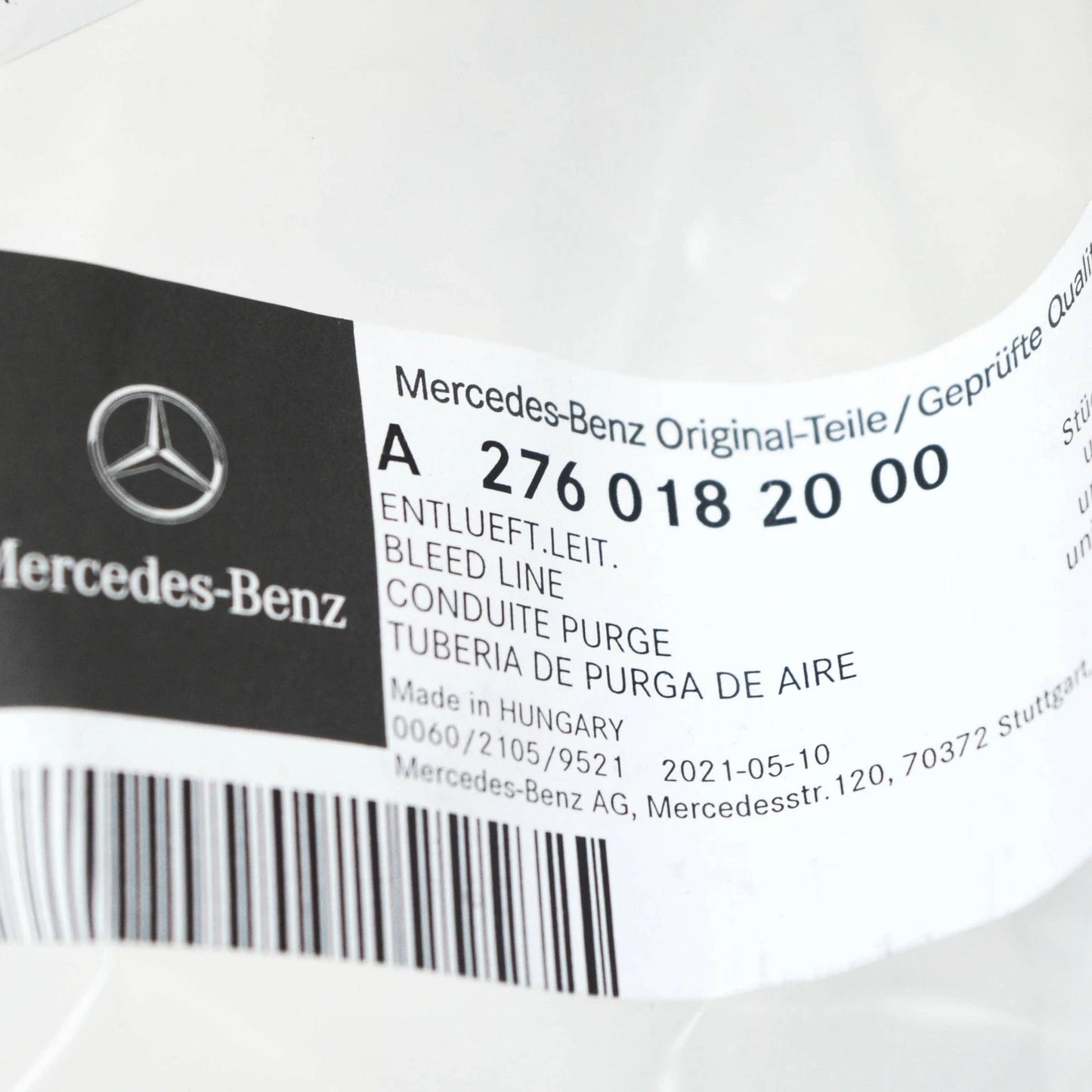 NEW MB E W212 ENGINE BREATHER PIPE W PRESSURE SENSOR A2760182000