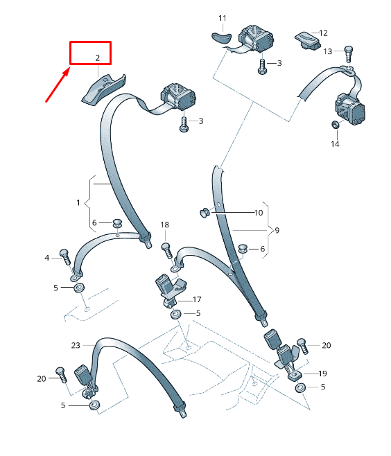 new audi a5 8t rear right seat belt guide 8t0857792 4pk 8t08577924pk original