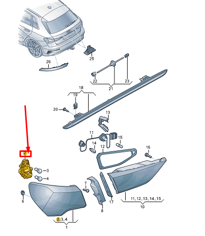 new audi a3 sportback 8y rear tail light bulb holder 8y0945257 original