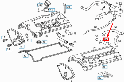 NEW MB ML W163 VALVE COVER TO INTAKE MANIFOLD HOSE A1110181082 ORIGINAL