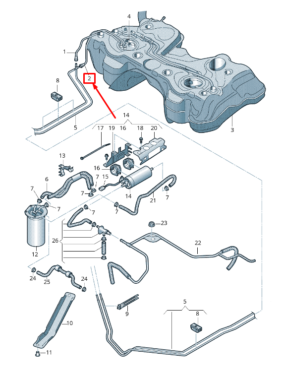 new audi tt 8j fuel return pipe 8j0201227 original