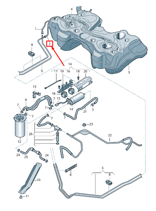 new audi tt 8j fuel return pipe 8j0201227 original