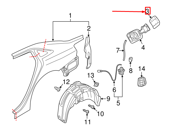 NEW AUDI A3 SPORTBACK 8V FUEL FILLER DOOR 8V5809907GRU ORIGINAL