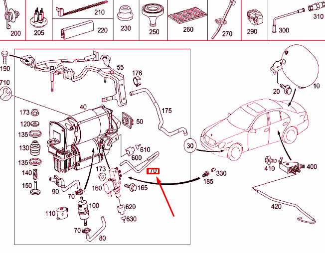 NEW MERCEDES-BENZ E W211 COMPRESSOR TO VALVE UNIT LINE A2113270245 ORIGINAL