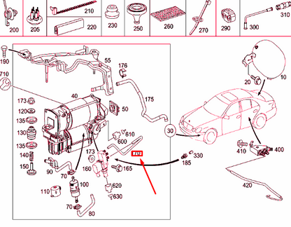 NEW MERCEDES-BENZ E W211 COMPRESSOR TO VALVE UNIT LINE A2113270245 ORIGINAL