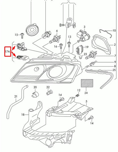 NEW AUDI A5 8T3 FRONT LEFT HEAD LIGHT REPAIR KIT 8T0998121A ORIGINAL