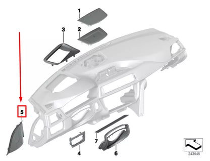 NEW BMW 3 F30, F80 RIGHT DASHBOARD TRIM 51459231221 9231221 ORIGINAL
