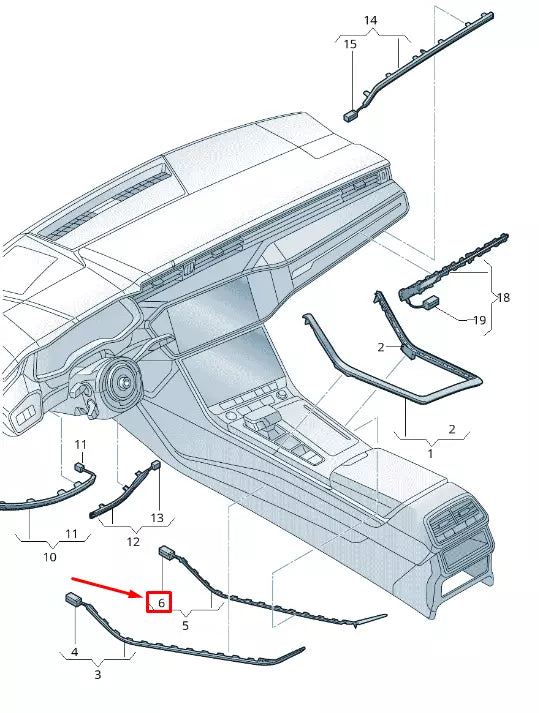 NEW AUDI Q7 4M RIGHT CENTRE CONSOLE LED MODULE 4M8947355R