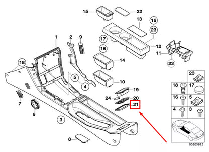 NEW BMW Z3 COUPE E36 REAR CENTER CONSOLE FRAME TRIM 51168399321 8399321 ORIGINAL