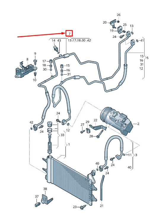 new audi a1 mk1 a/c refrigerant line 6r2820741ac original