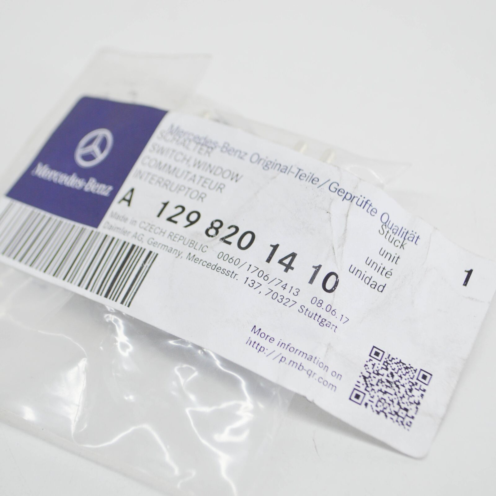 NEW MB SL R129 WINDOW REGULATOR CENTRAL CONSOLE LEFT SWITCH A1298201410 ORIGINAL