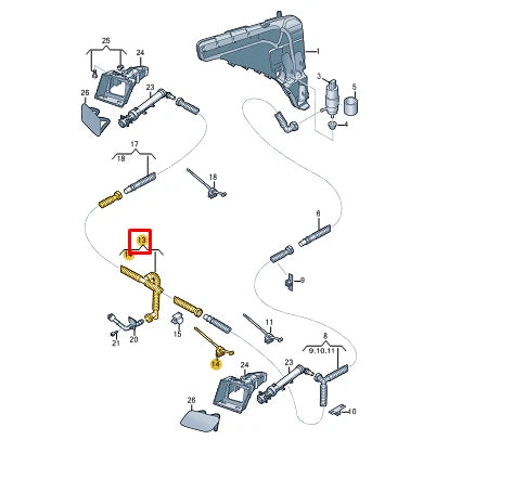 NEW AUDI Q8 4MN HEADLIGHT WASHER NOZZLE PIPE 4M8955972 ORIGINAL