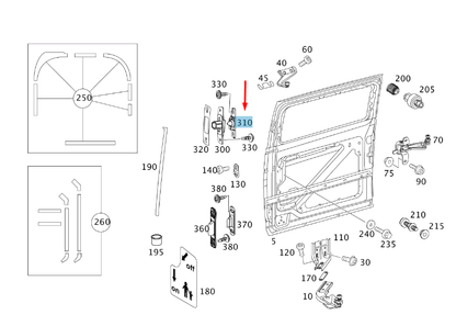 NEW MERCEDES-BENZ VITO / MIXTO FURGON W639 RIGHT SLIDINK DOOR GUIDE A6397580127