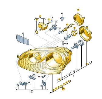 NEW VOLKSWAGEN JETTA 1K2 FRONT RIGHT HALOGEN HEADLIGHT RHD 1K6941030Q ORIGINAL