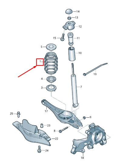 NEW AUDI Q3 F3 SPORTBACK REAR COIL SPRING 5QF511115DF ORIGINAL